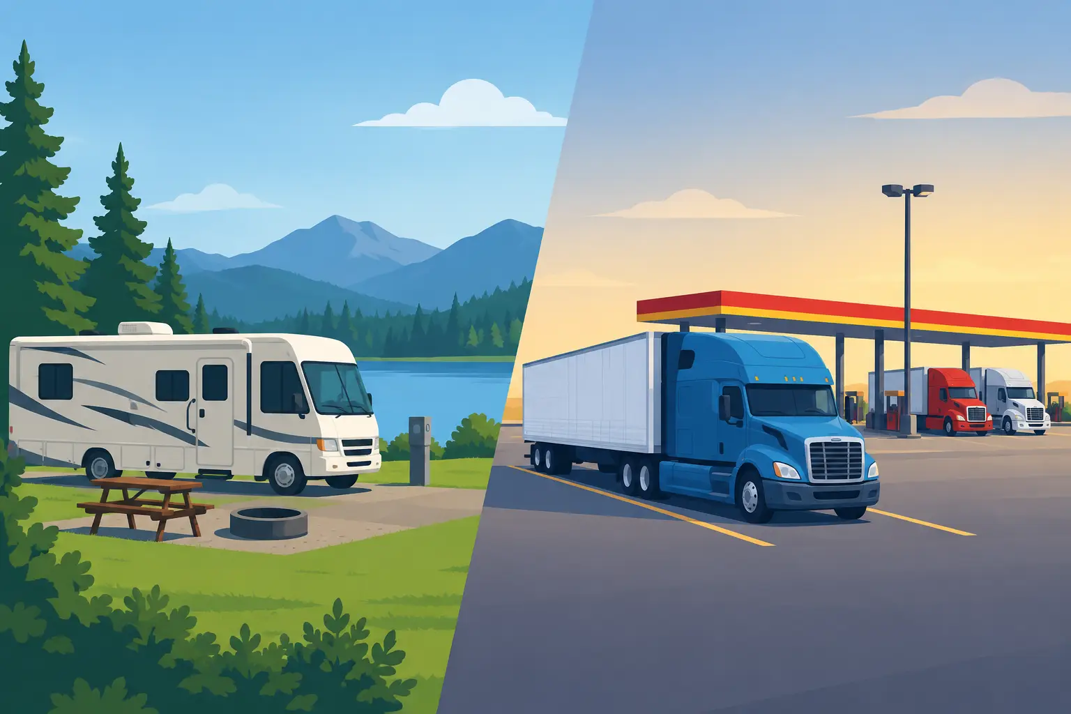 RV Park Versus Truck Stop: Which Stay Fits?